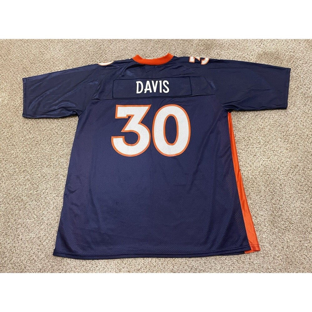 VINTAGE Denver Broncos Jersey Mens 2XL XXL Blue Puma Terrell Davis #30 NFL 90s - Picture 2 of 4